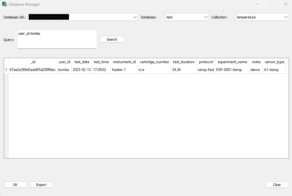 Database Manager Interface