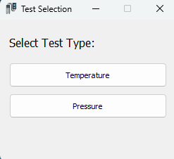 Test Selection Screen